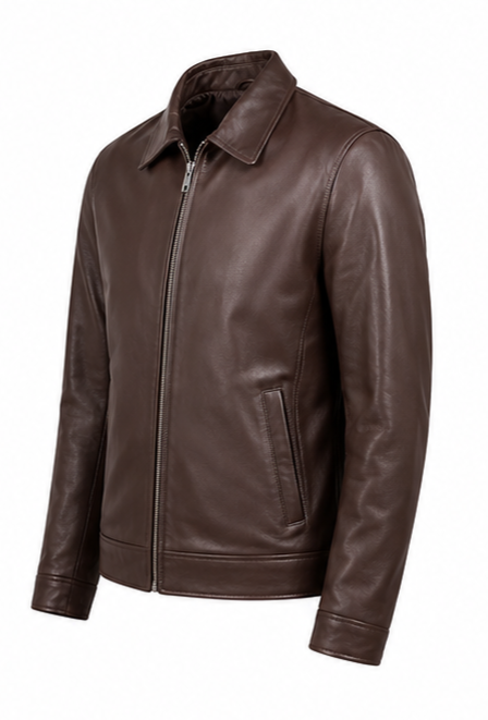 Leather Collar Jacket