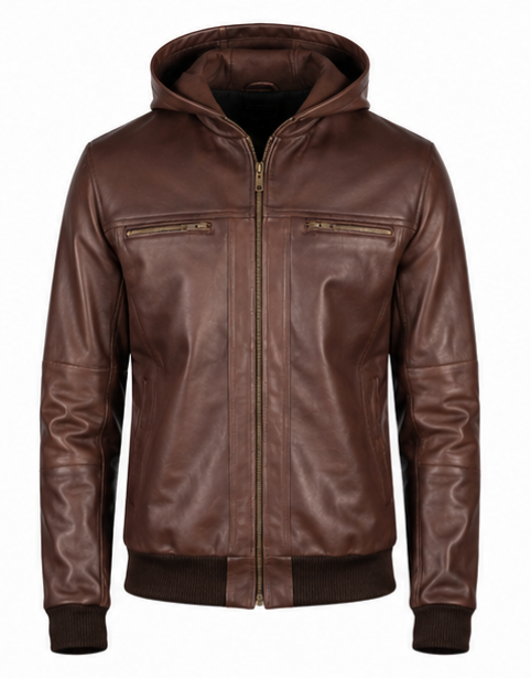 Hooded Leather Jacket