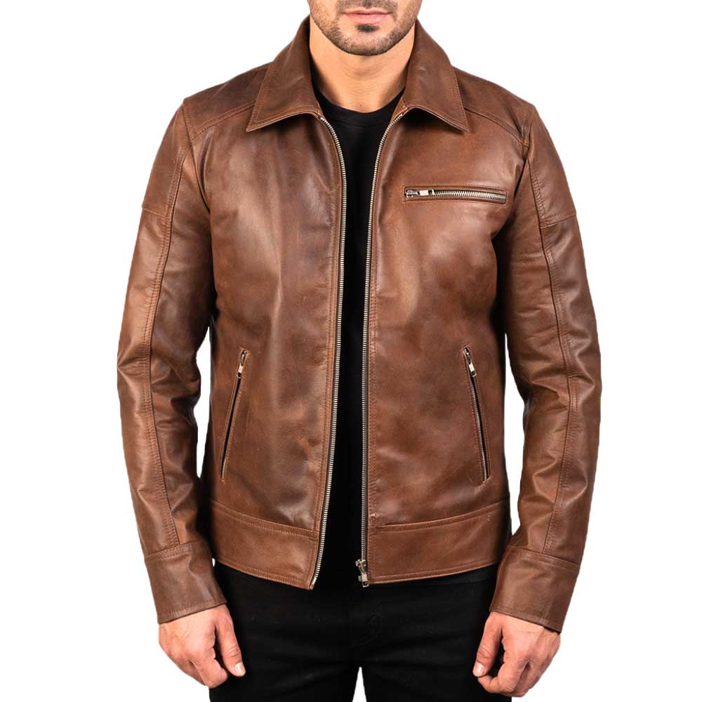 Collar Leather Jacket