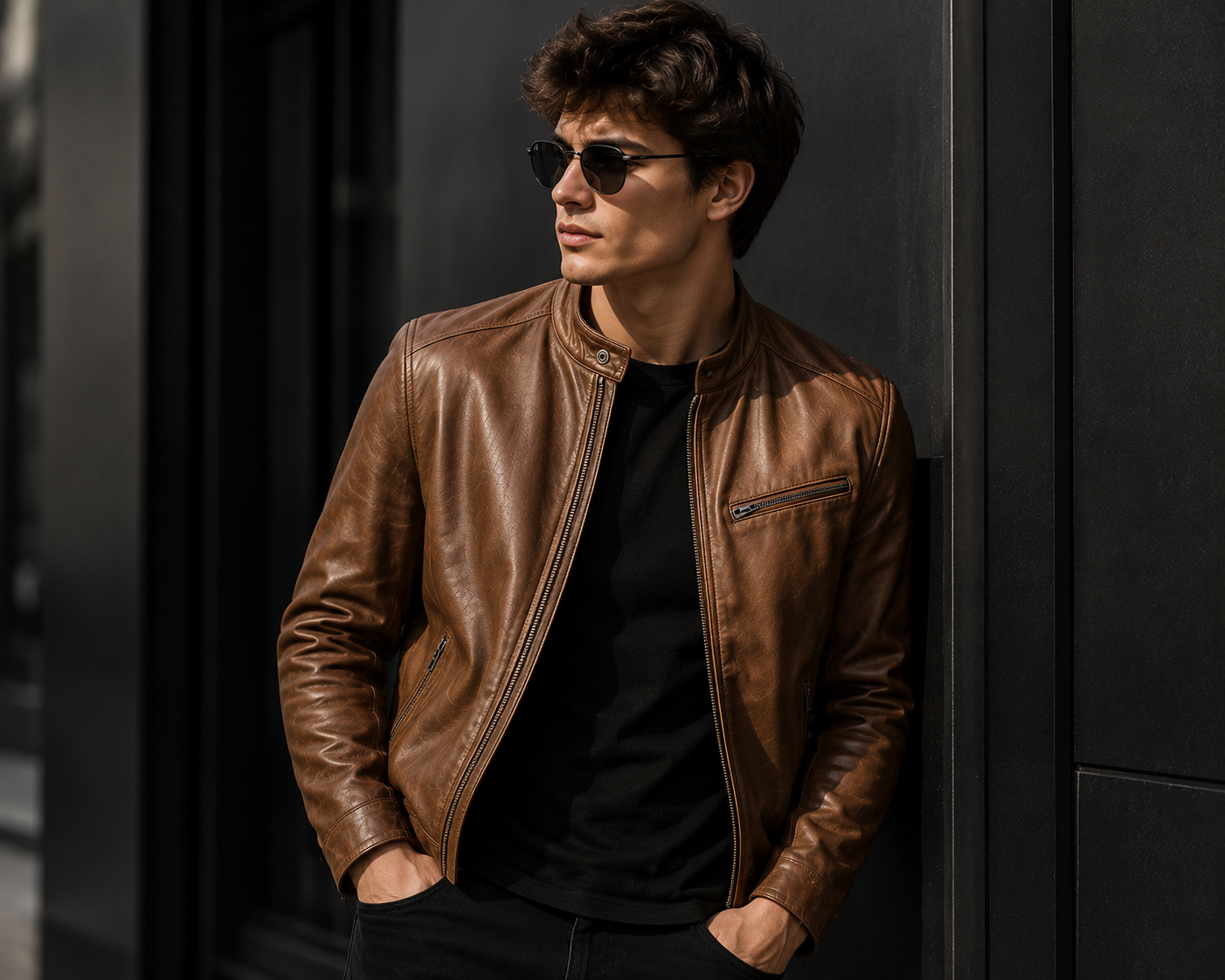 Collar Leather Jacket