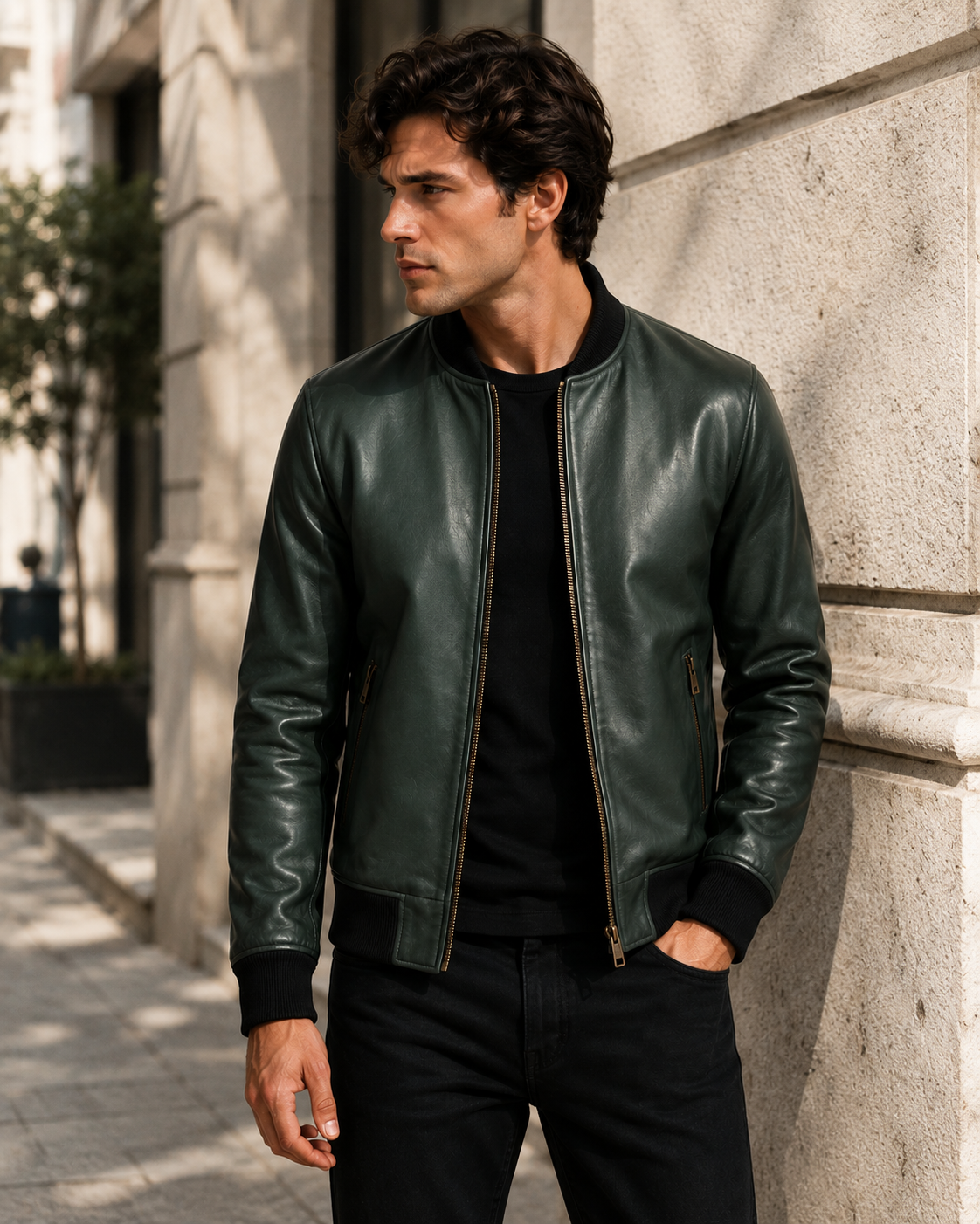 Suede Bomber Jacket