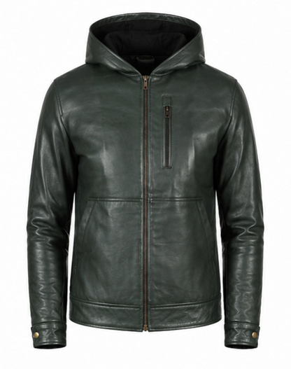 Hooded Leather Jacket