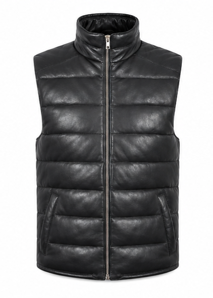 Leather Puffer Vest