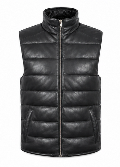 Leather Puffer Vest