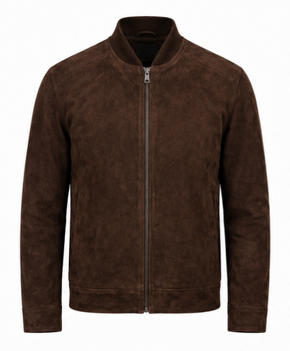 Suede Bomber Jacket - Tan