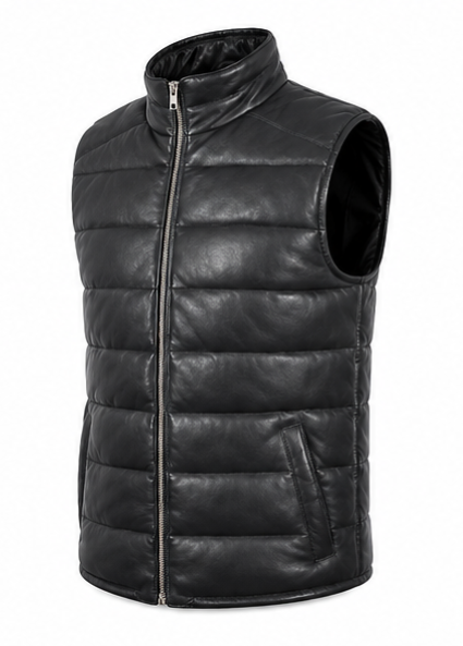 Leather Puffer Vest