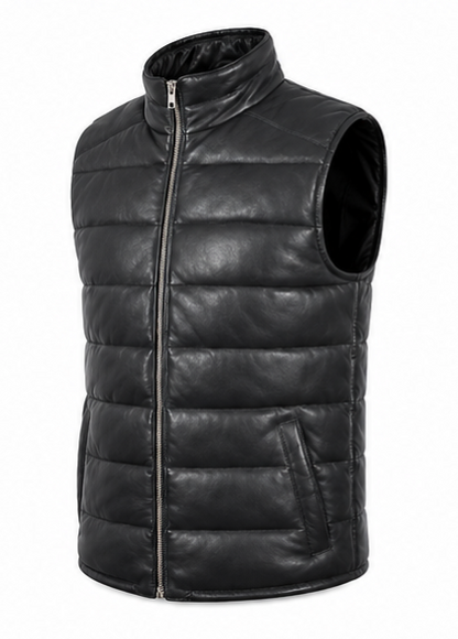 Leather Puffer Vest