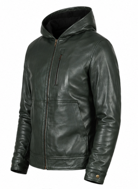 Hooded Leather Jacket