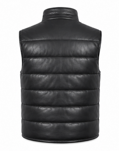 Leather Puffer Vest