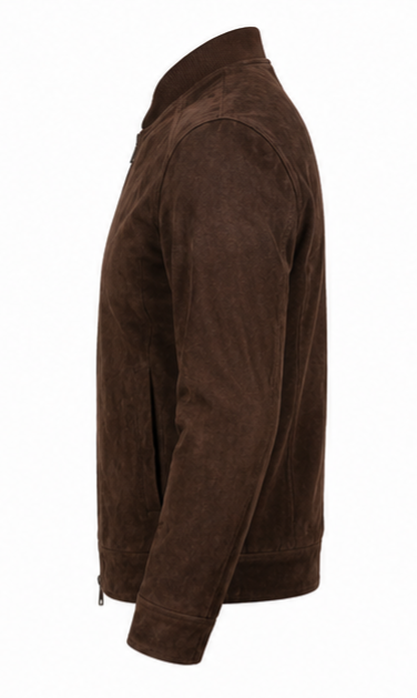 Suede Bomber Jacket - Tan