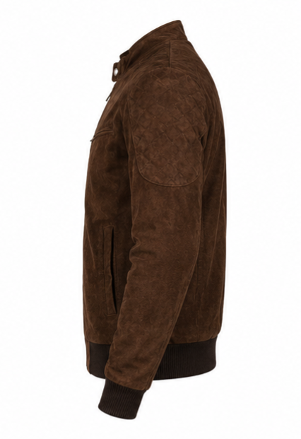 Suede Leather Jacket - Gray