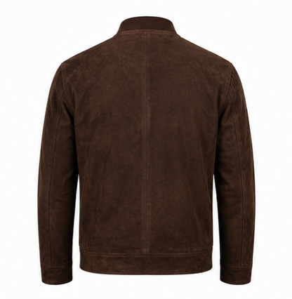 Suede Bomber Jacket - Tan