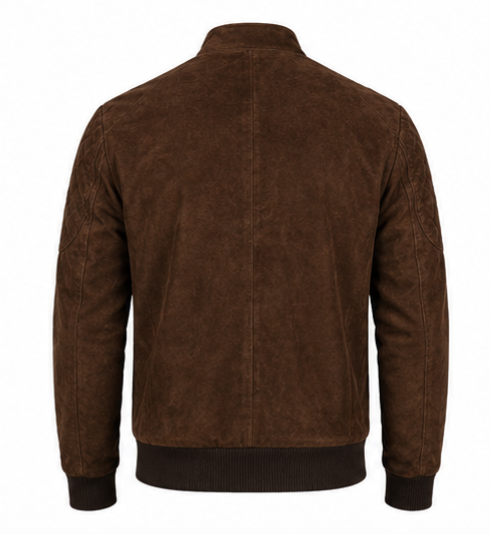 Suede Leather Jacket - Gray
