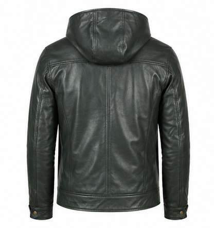 Hooded Leather Jacket