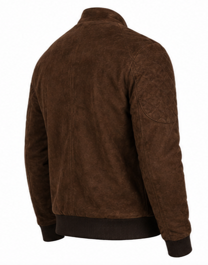 Suede Leather Jacket - Gray