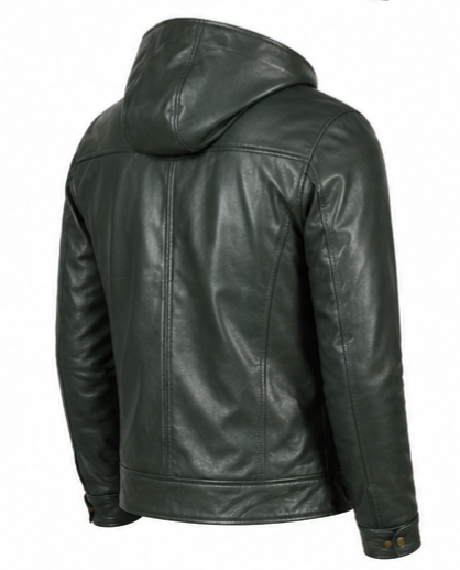 Hooded Leather Jacket