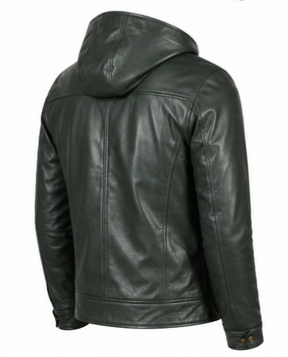 Hooded Leather Jacket