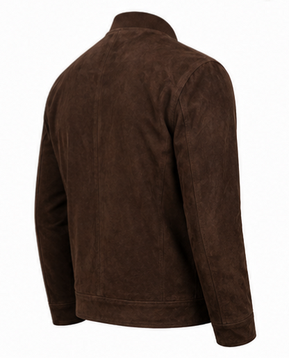 Suede Bomber Jacket - Tan