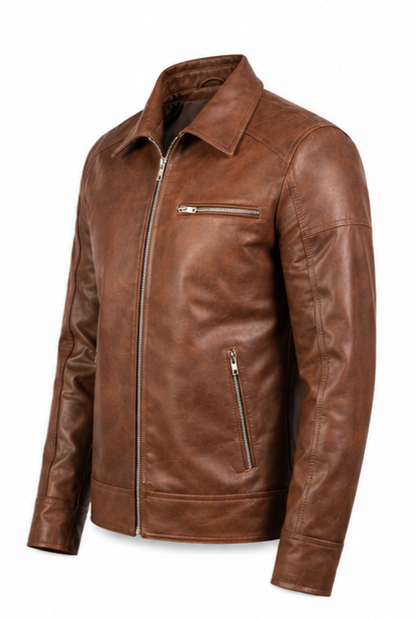 Vintage Collar Leather Jacket