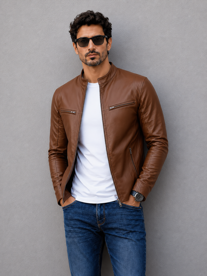 Iconic Leather Jacket - Brown