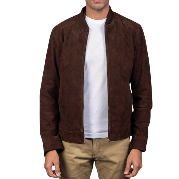 Suede Bomber Jacket - Tan