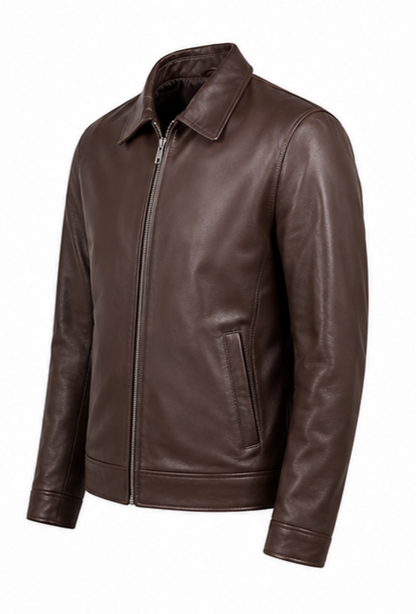Leather Collar Jacket
