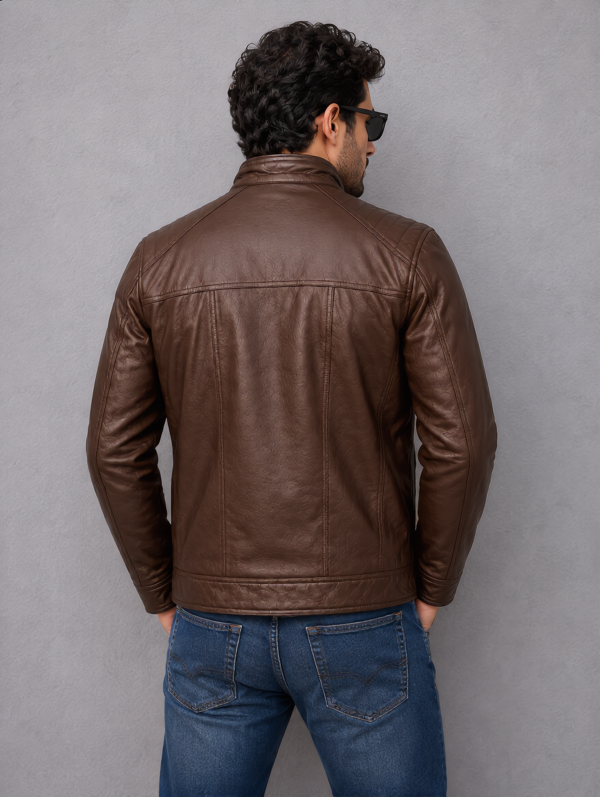 Classic Biker Leather Jacket - Chocolate