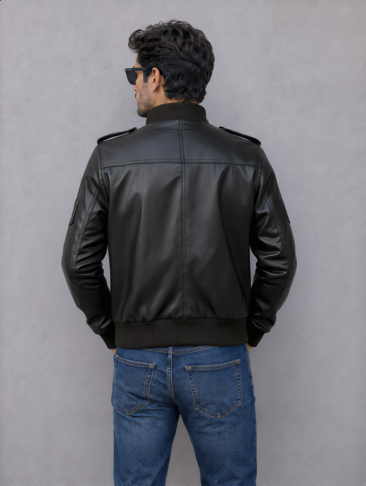 Biker Leather Jacket -Black