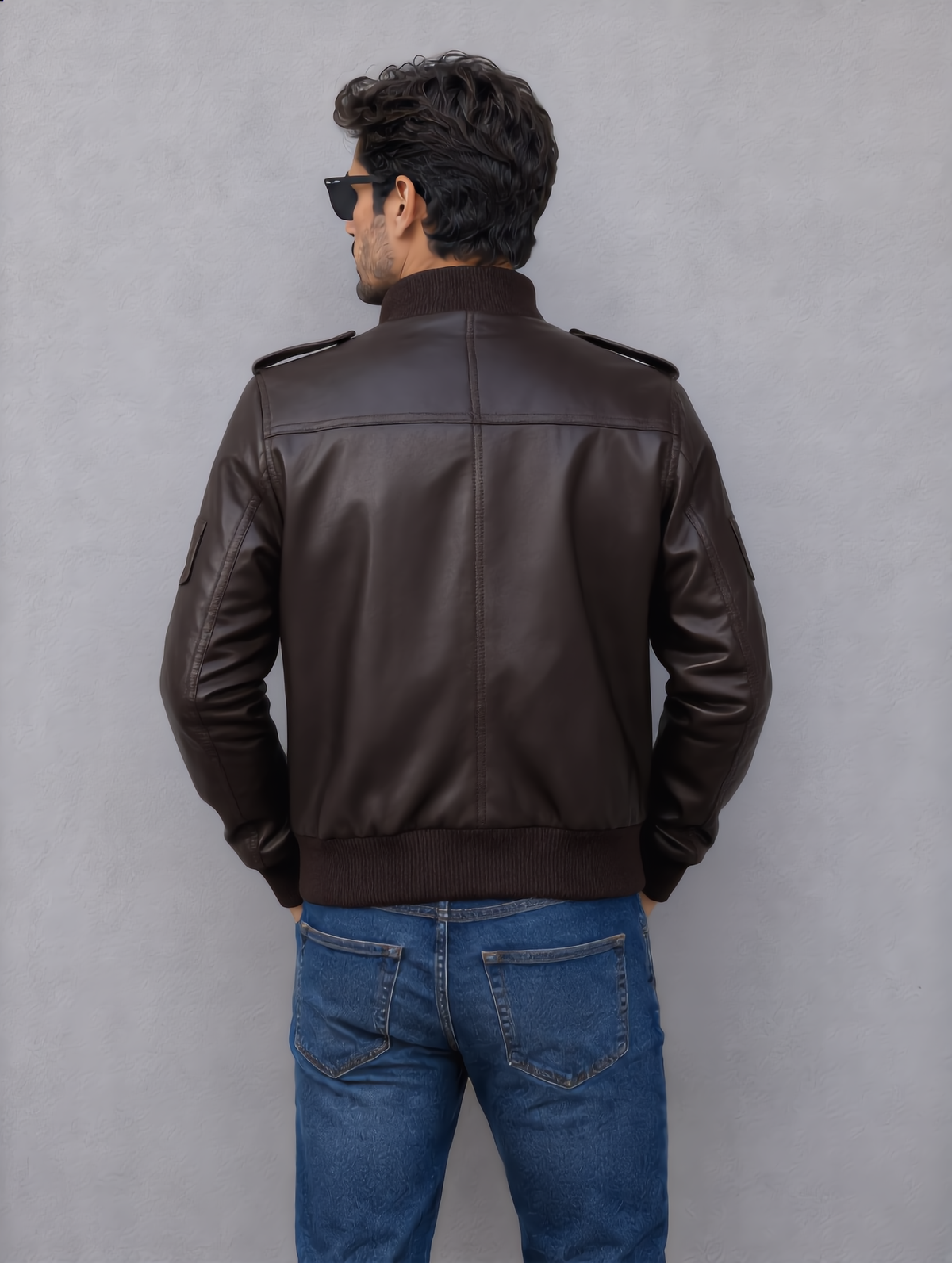 Biker Leather Jacket -Chocolate