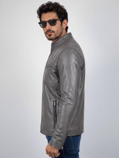 Iconic Leather Jacket - Gray