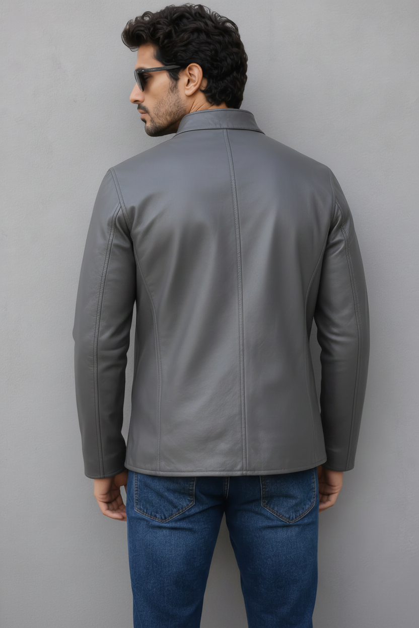 Iconic Leather Jacket - Gray