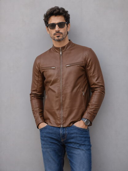 Iconic Leather Jacket - Brown