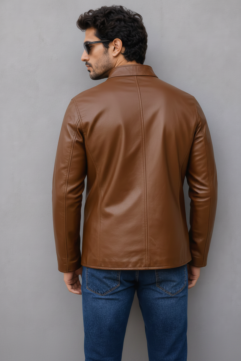 Iconic Leather Jacket - Brown