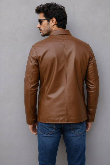 Iconic Leather Jacket - Brown