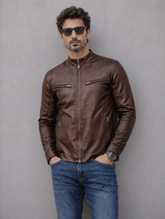 Iconic Leather Jacket - Chocolate