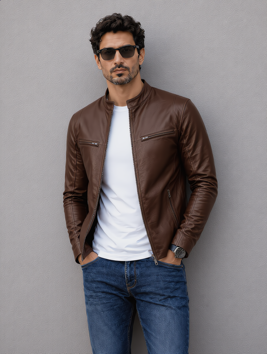 Iconic Leather Jacket - Chocolate