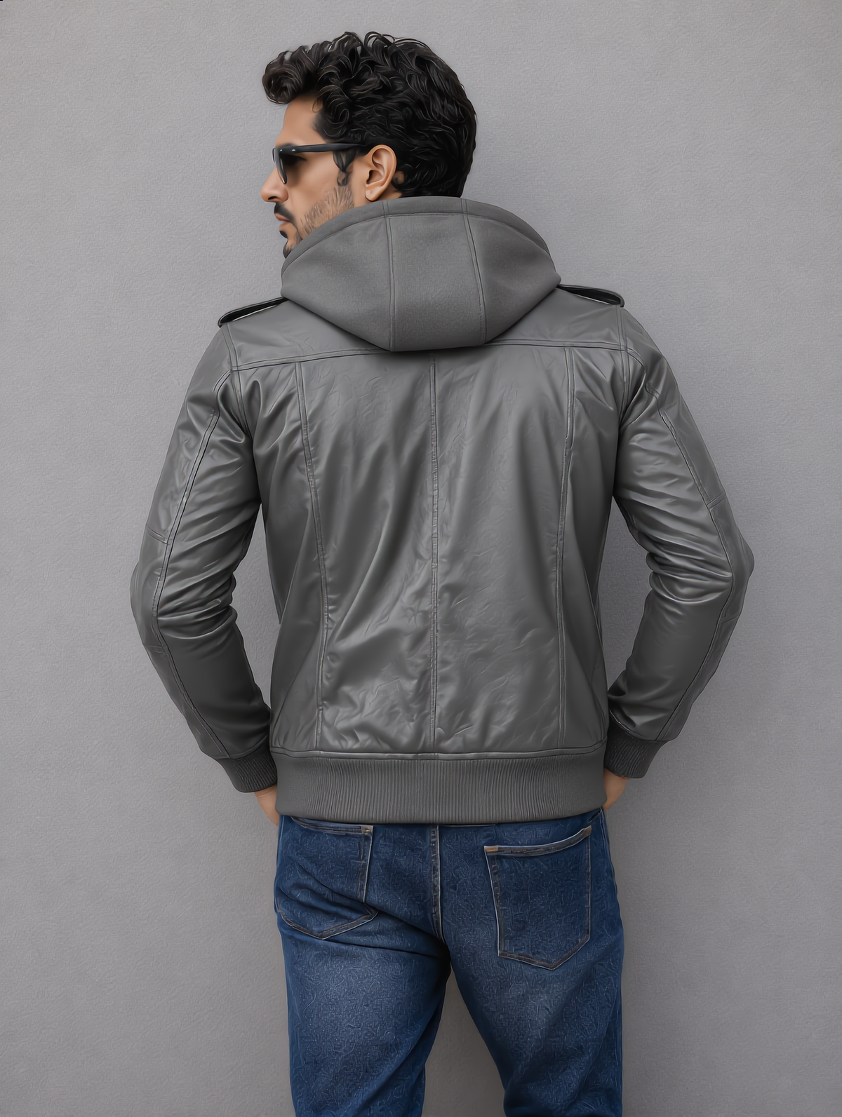 Bomber Hooded Jacket - Gray