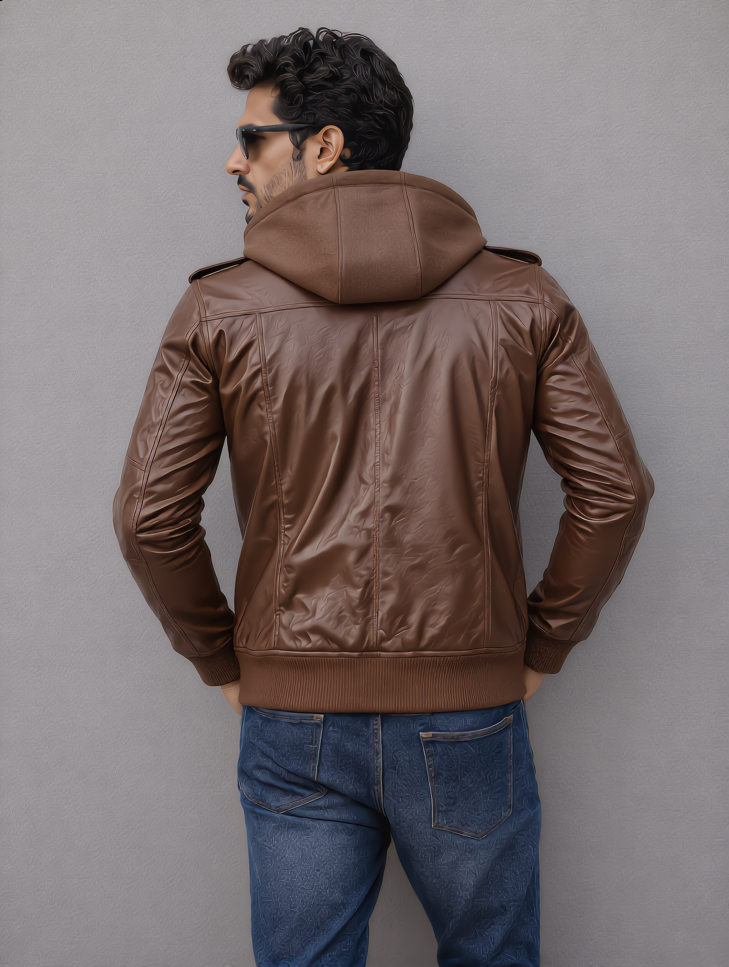 Bomber Hooded Jacket - Chocolate