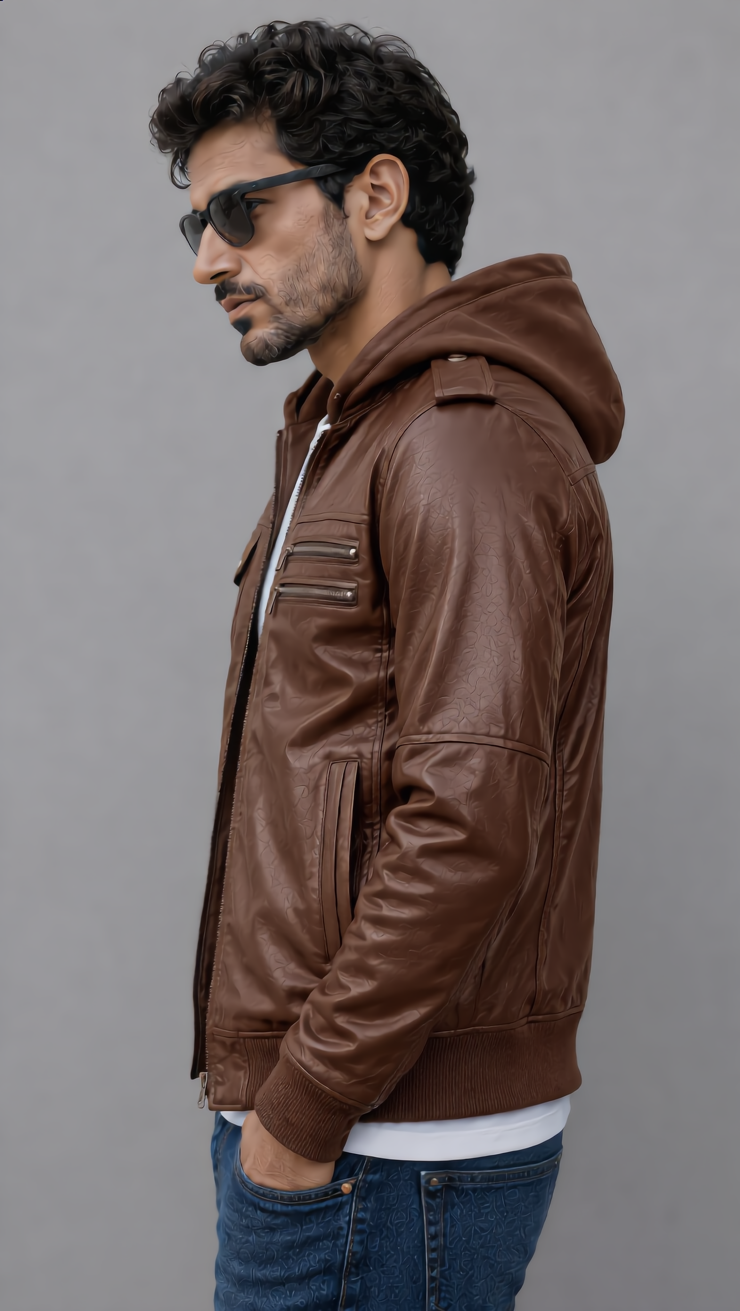 Bomber Hooded Jacket - Chocolate