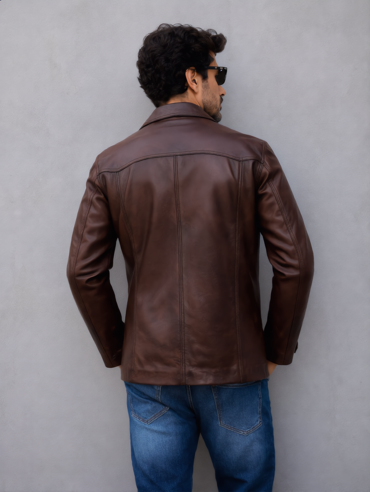 Vintage Leather Coat - Chocolate