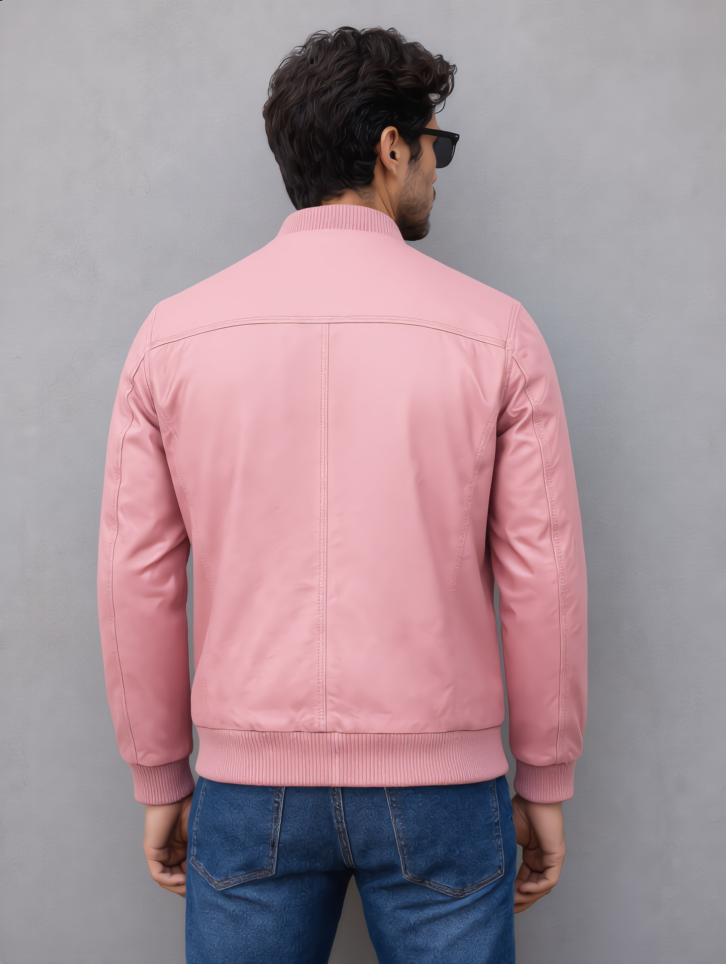 Suede Bomber Jacket - Pink