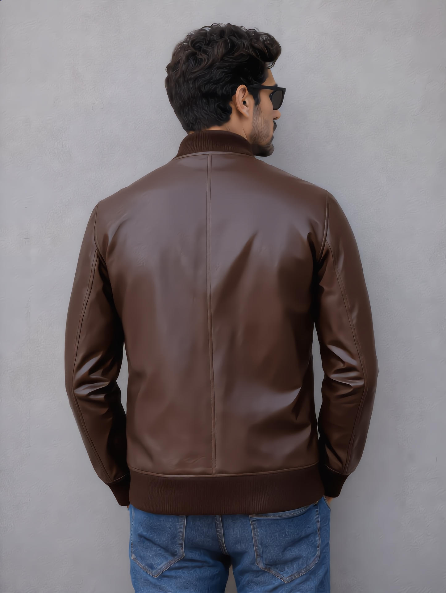 Rock Suede Bomber Jacket - Chocolate