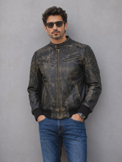 Vintage Iconic Leather Jacket - Black
