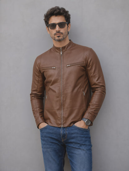 Iconic Leather Jacket - Brown