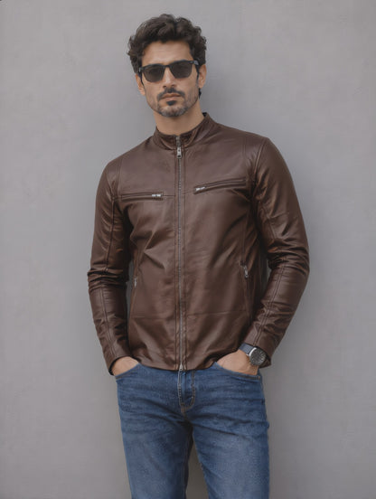 Iconic Leather Jacket - Chocolate